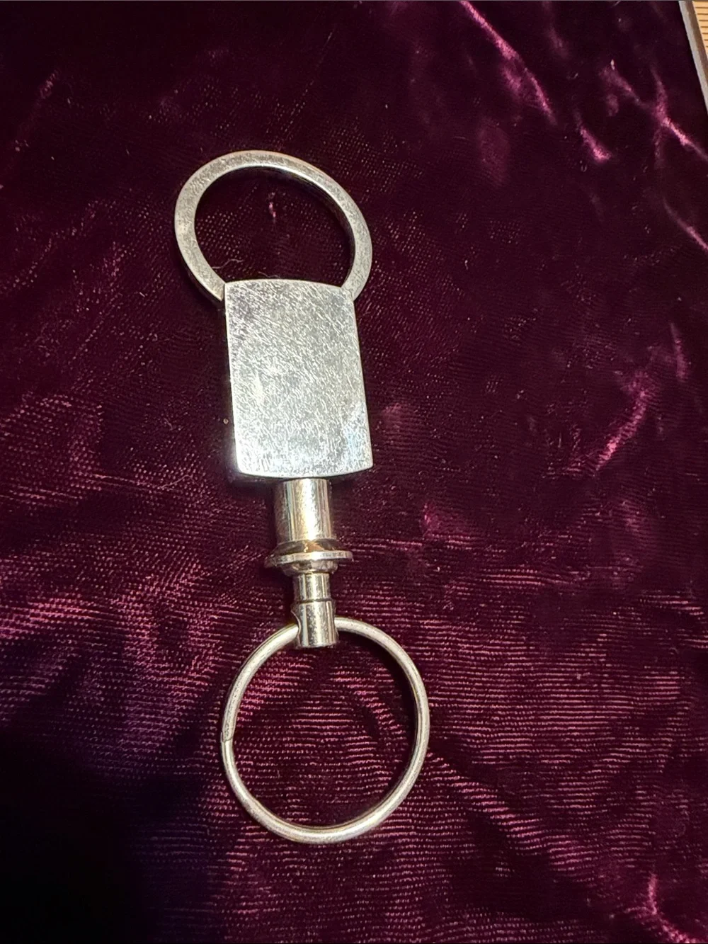 Harley Davidson Silver Metal Keychain with Engraved Eagle Design